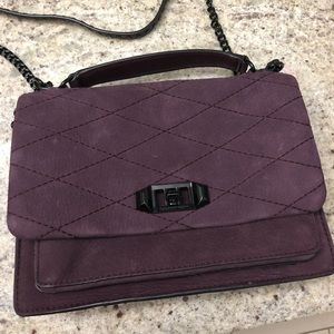 Rebecca Minkoff black cherry suede purse crossbody